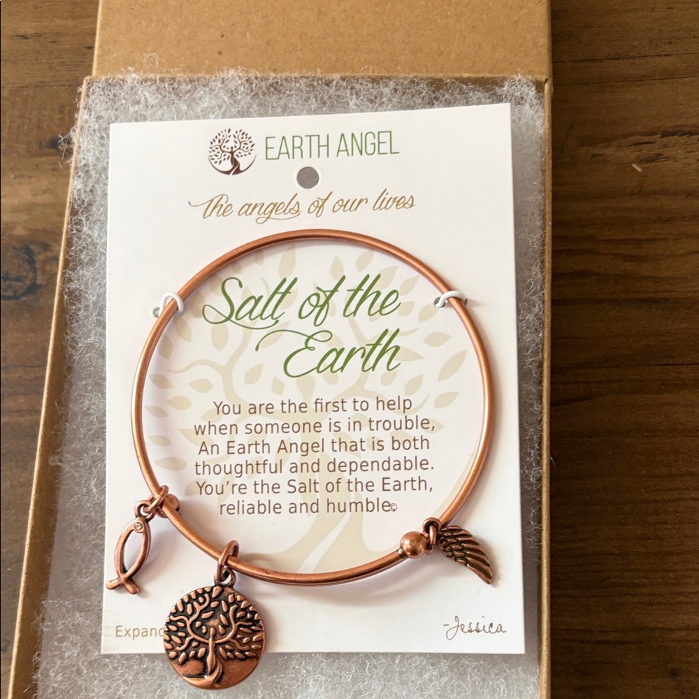 Earth Angel Salt of the Earth Copper Charm Bangle Bracelet
